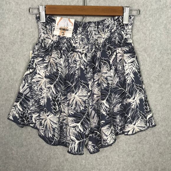 Rewash Shorts Womens Small Blue Floral Flutter‎ Loose Flowy Tropical Summer - Picture 9 of 13